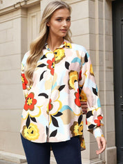 Kotty Women Spread Collar Floral Printed Cotton Casual Shirt