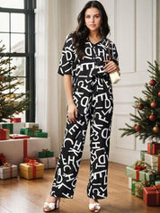 Kotty Printed Short Sleeves Shirt With Trousers