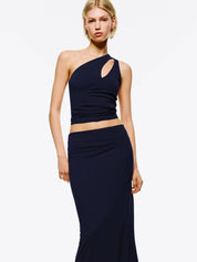 Kotty One-Shoulder Top With  Peplum Skirt Co-ords Set