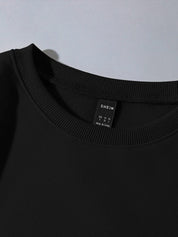 Kotty Typography Printed Round Neck Fleece Pullover Sweatshirt