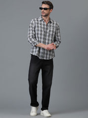 Kotty New Tartan Checks Spread Collar Casual Shirt