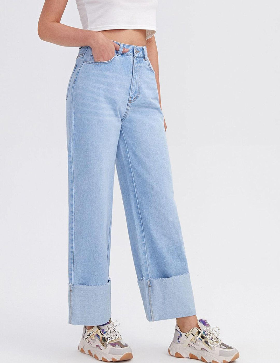 Kotty Women Flared High-Rise Stretchable Cotton Lycra Blend Jeans