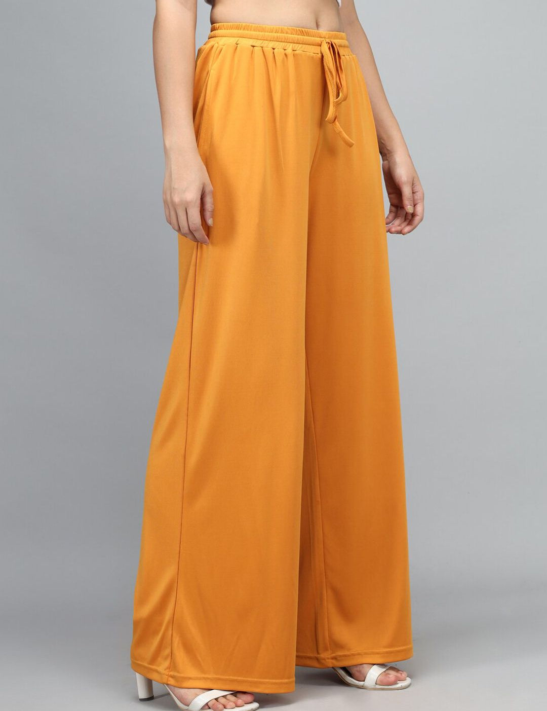 Kotty Women Yellow Loose Fit High-Rise Parallel Trousers