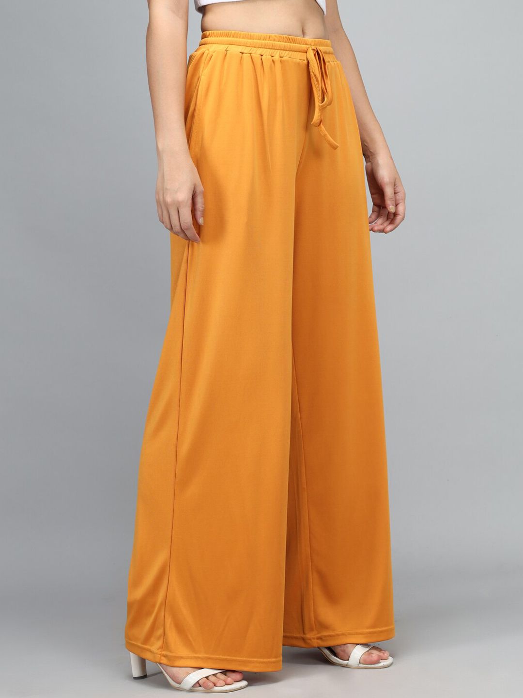 Kotty Women Yellow Loose Fit High-Rise Parallel Trousers