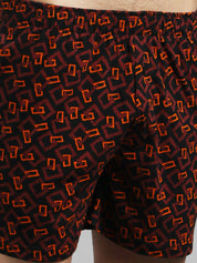 Kotty Men Maroon & Black Printed Boxers