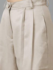 KOTTY BIZwear Women Straight Fit High-Rise Pleated Cargos