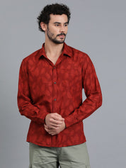 Kotty Men Spread Collar Tropical Printed Casual Shirt