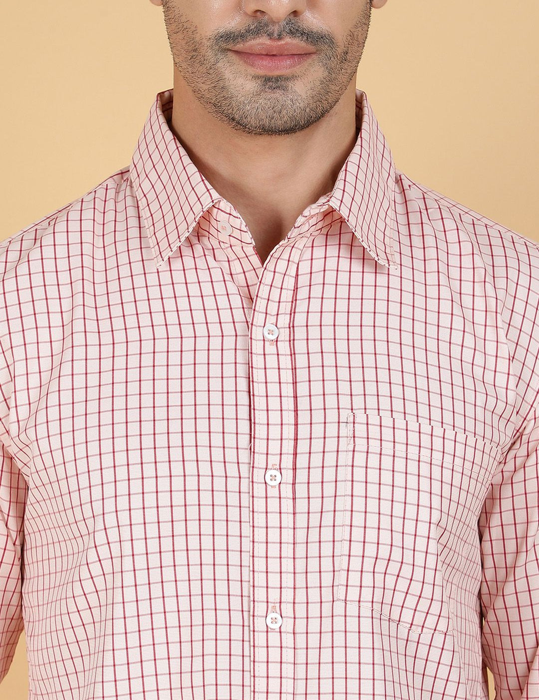 Kotty Men Relaxed Spread Collar Tartan Checked Casual Shirt