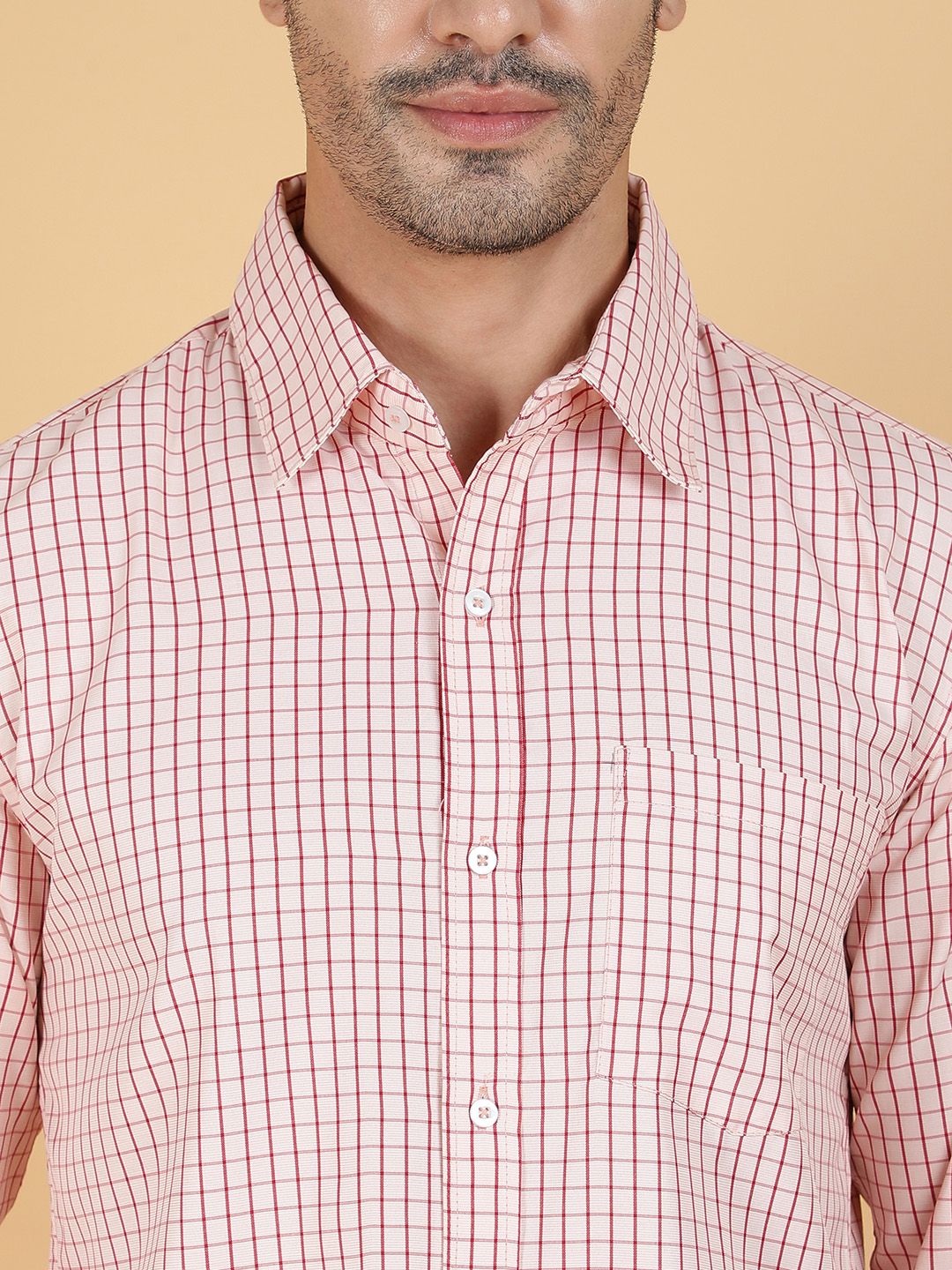 Kotty Men Relaxed Spread Collar Tartan Checked Casual Shirt