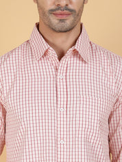 Kotty Men Relaxed Spread Collar Tartan Checked Casual Shirt