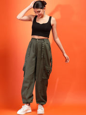 Kotty Women Relaxed High-Rise Easy Wash Joggers Trousers