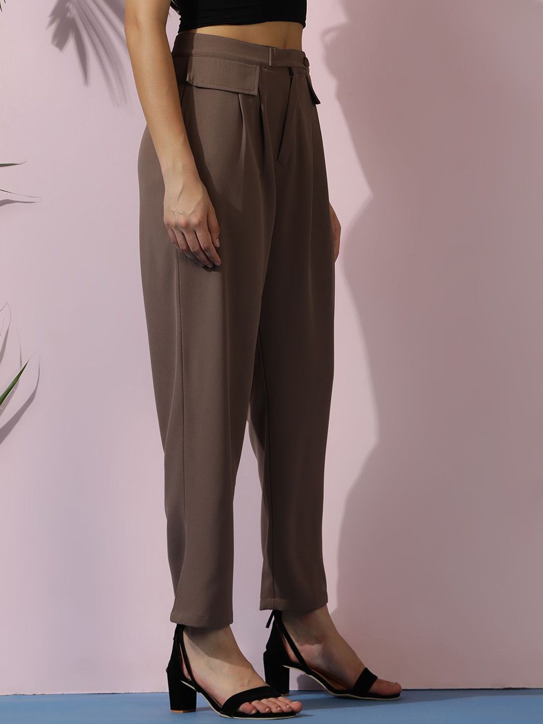 Kotty Women Relaxed High-Rise Easy Wash Pleated Trousers