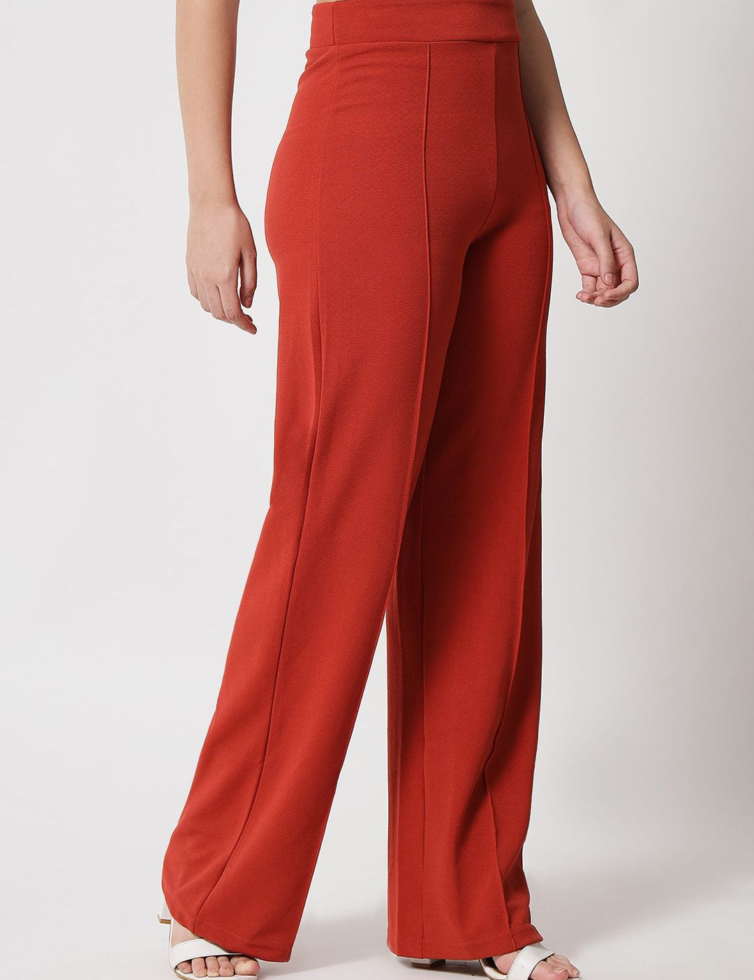 Kotty Women Pack Of 2 Relaxed Straight Leg High-Rise Easy Wash Parallel Trousers