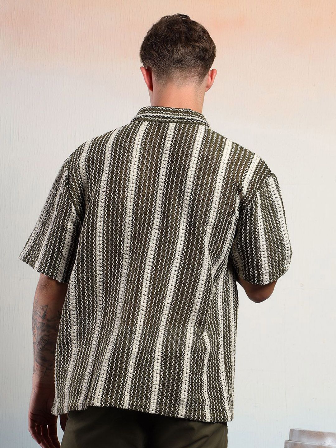 Kotty Men Striped Casual Regular Fit Cotton Shirt