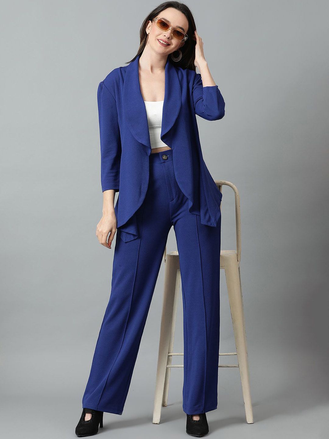 Kotty Blue Shawl Neck Blazer & Trouser