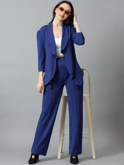 Kotty Blue Shawl Neck Blazer & Trouser