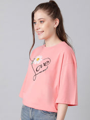 KOTTY Basics Typography Printed Oversized T-shirt