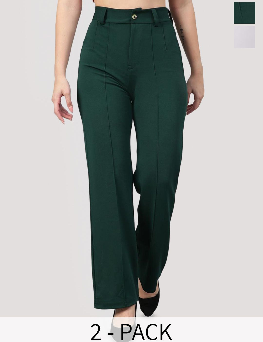 KOTTY BIZwear Women Relaxed Straight Leg Straight Fit High-Rise Easy Wash Trousers