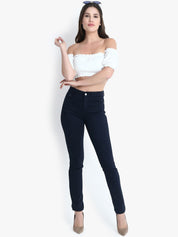 Kotty Women Navy Blue Skinny Fit High-Rise Clean Look Jeans