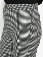 Kotty Women Grey & White Skinny Fit High-Rise Clean Look Checked Jeans