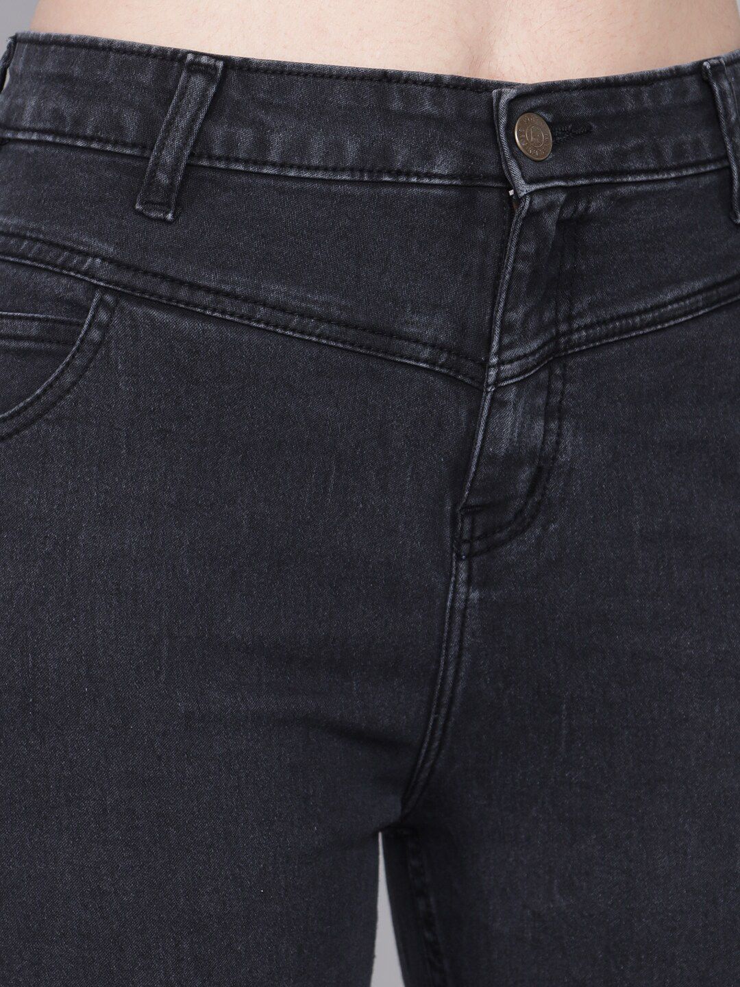 Kotty Women Black Skinny Fit High-Rise Mildly Distressed Jeans