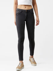 Kotty Women Charcoal Grey Skinny Fit High-Rise Clean Look Jeans