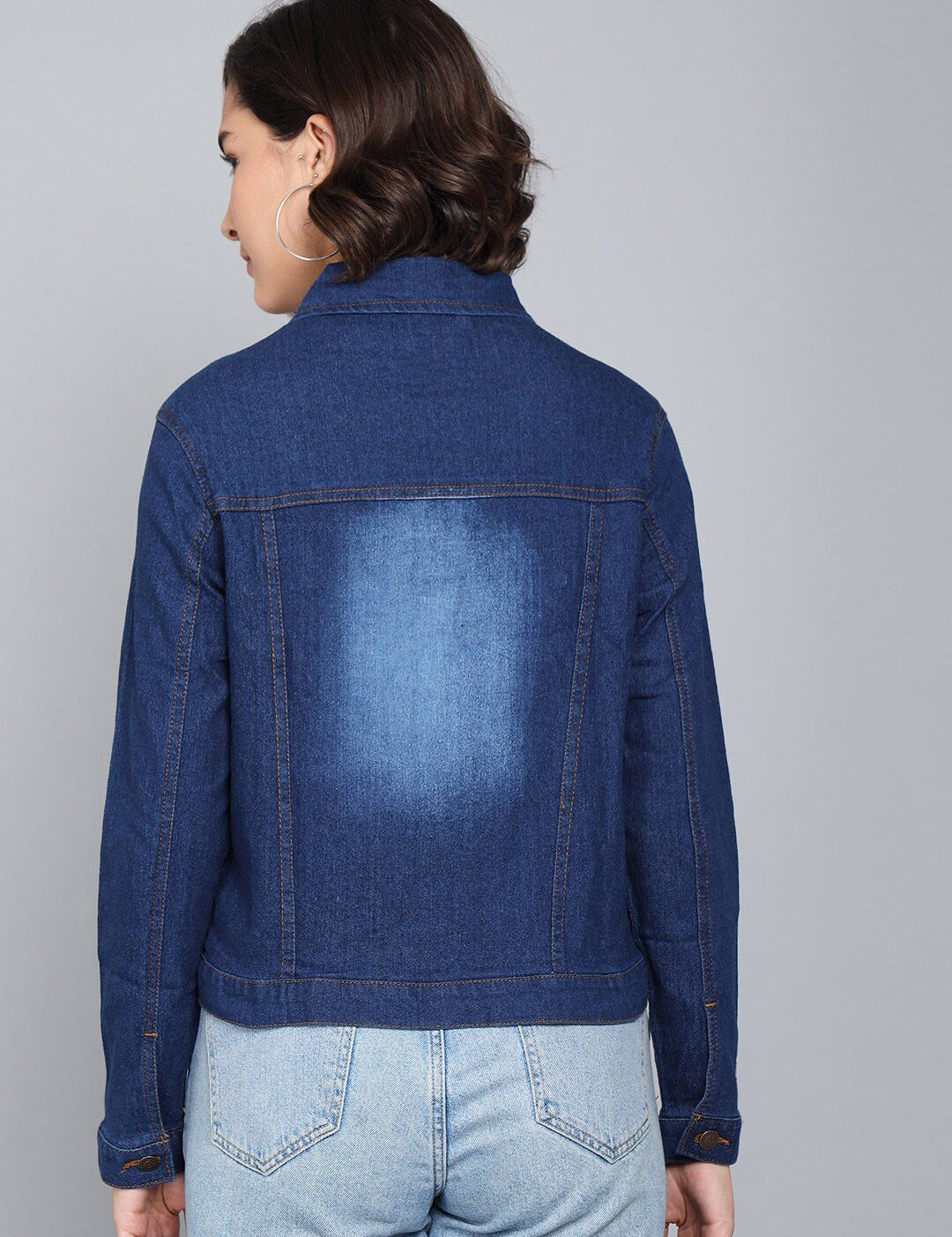 Kotty Women Blue Washed Denim Jacket