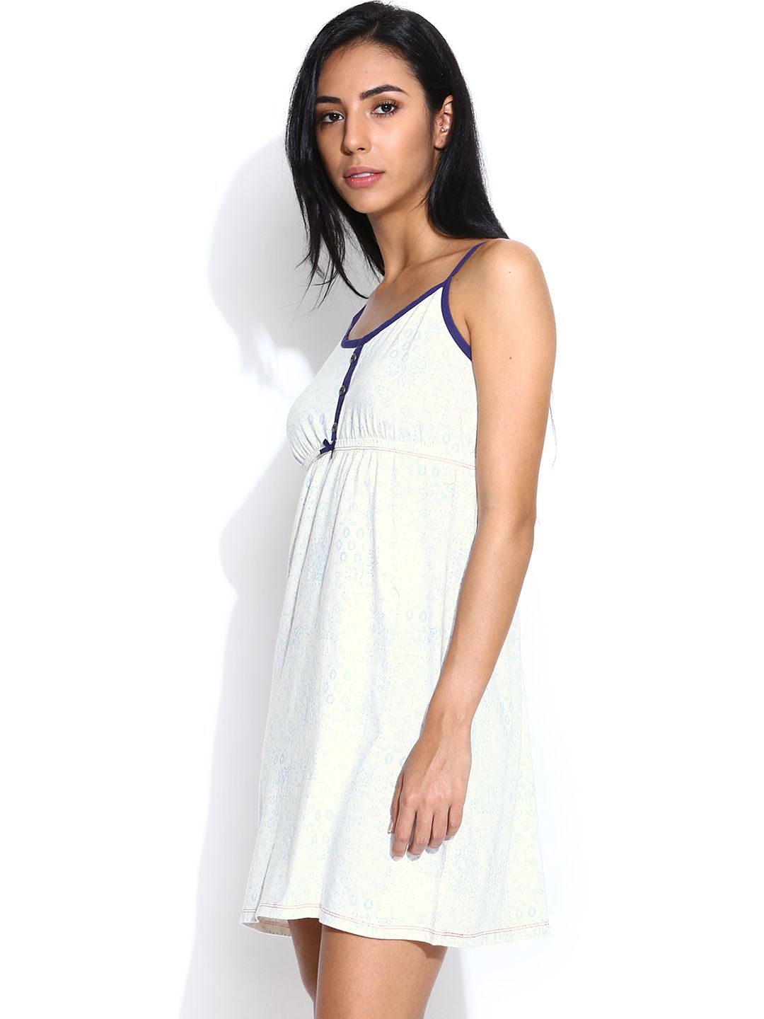 Kotty Off-White Printed Nightdress