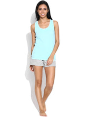 Kotty Blue & Grey Melange Lounge Set KTTSET32