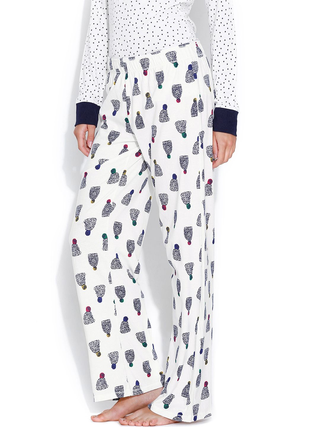 Kotty Off-White Printed Lounge Pants KTTPAIZAMA11