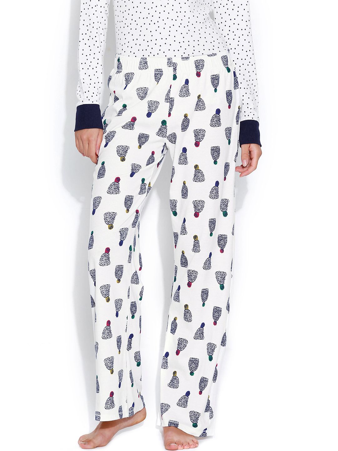 Kotty Off-White Printed Lounge Pants KTTPAIZAMA11