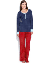 Kotty Navy Printed Lounge Top