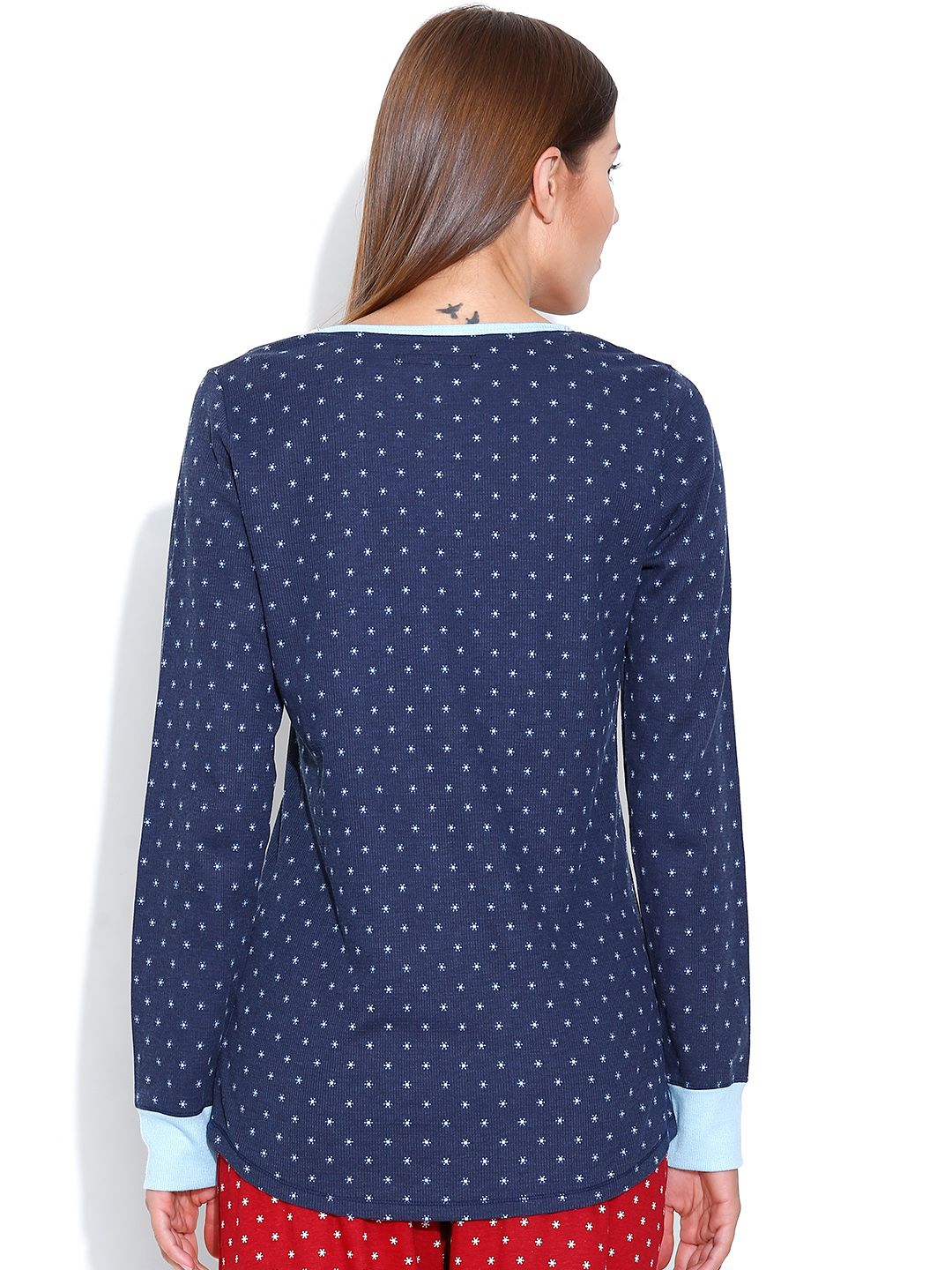 Kotty Navy Printed Lounge Top
