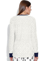 Kotty Off-White Printed Lounge Top