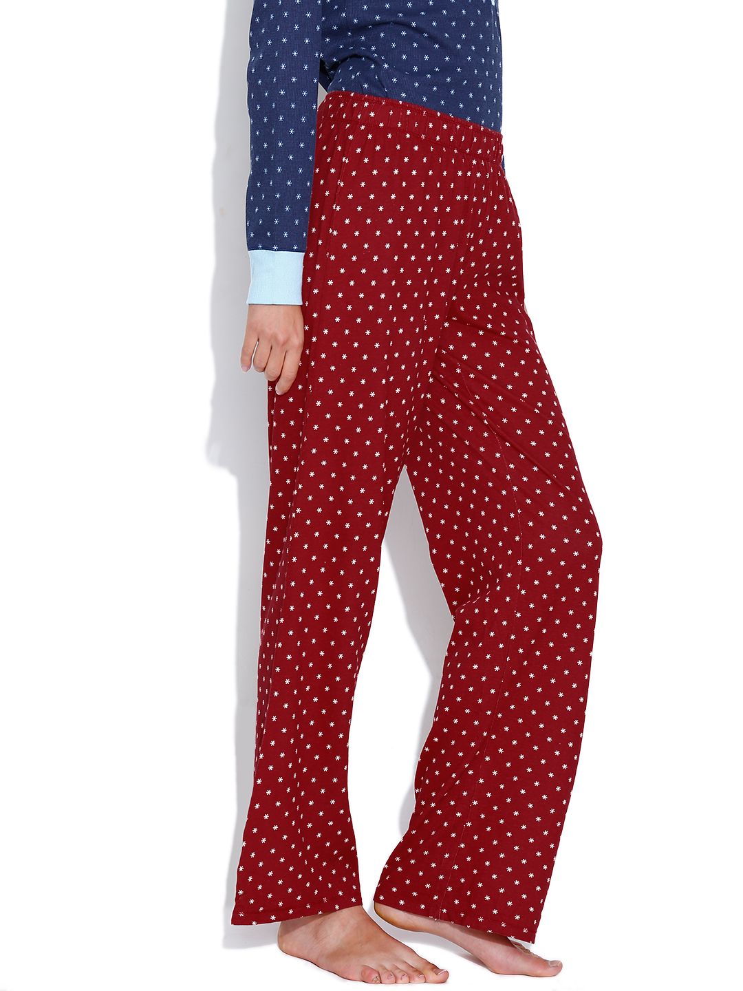 Kotty Maroon Printed Lounge Pants KTTPAIZAMA07