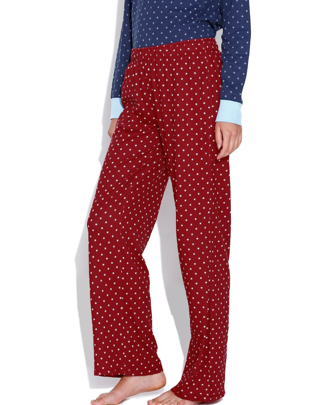 Kotty Maroon Printed Lounge Pants KTTPAIZAMA07