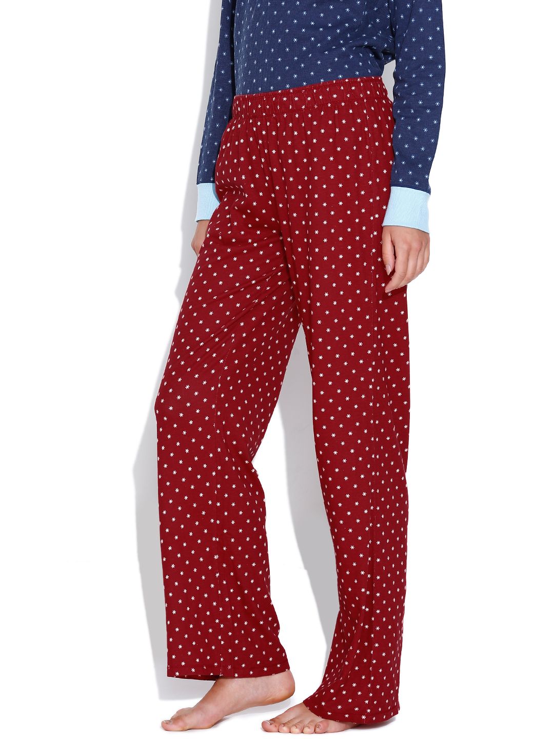 Kotty Maroon Printed Lounge Pants KTTPAIZAMA07