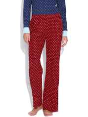 Kotty Maroon Printed Lounge Pants KTTPAIZAMA07