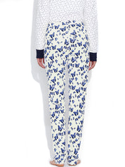 Kotty Off-White Butterfly Print Lounge Pants KTTPAIZAMA10