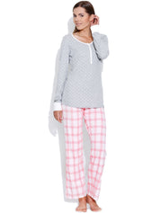 Kotty Off-White & Pink Checked Lounge Pants KTTPAIZAMA09