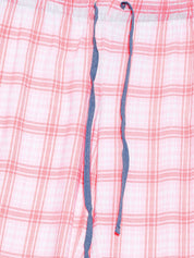Kotty Off-White & Pink Checked Lounge Pants KTTPAIZAMA09