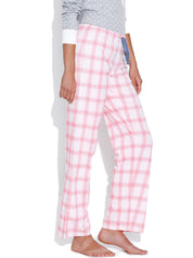 Kotty Off-White & Pink Checked Lounge Pants KTTPAIZAMA09