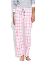 Kotty Off-White & Pink Checked Lounge Pants KTTPAIZAMA09