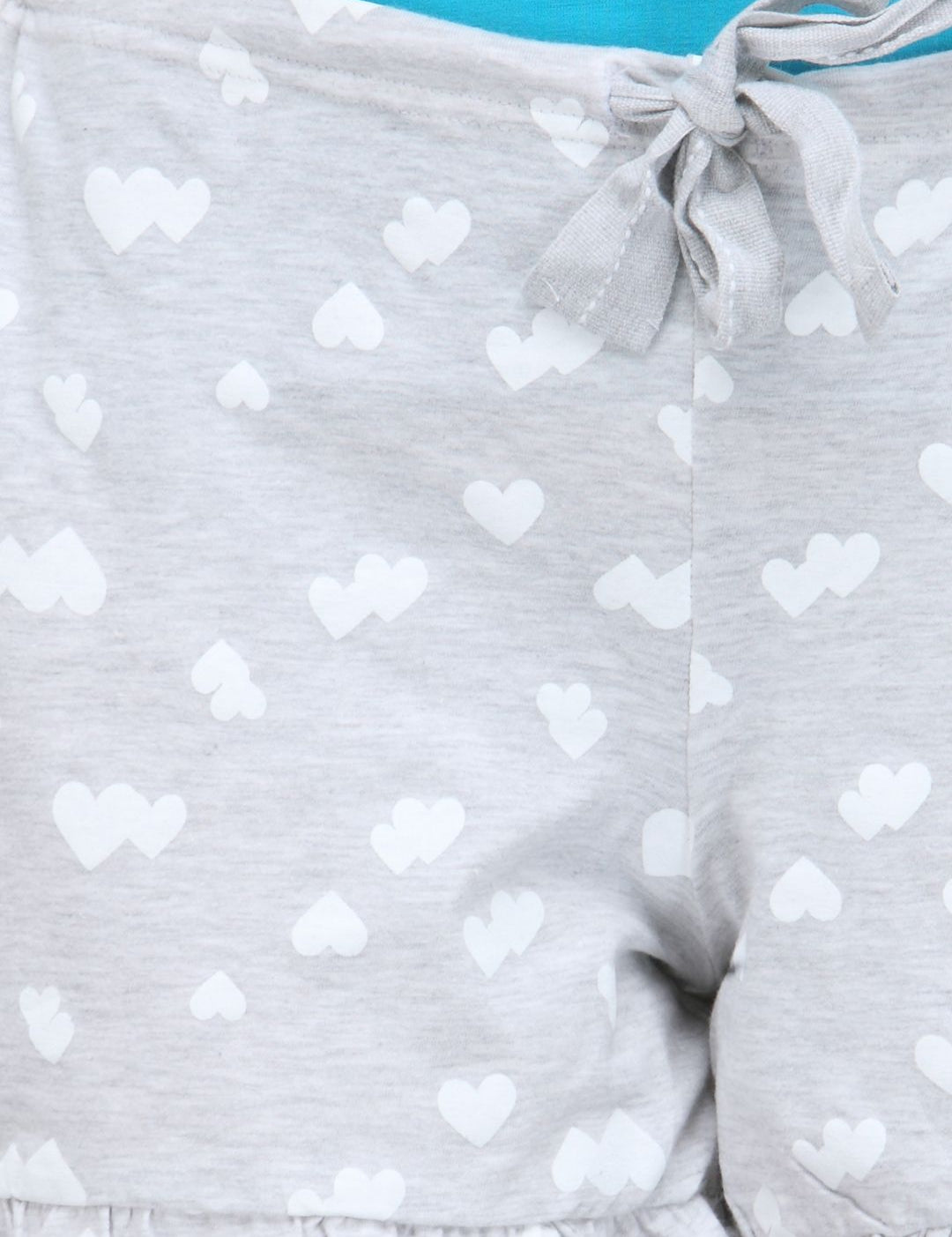 Kotty Grey & White Printed Lounge Shorts KTTSLEEPSHORTS52