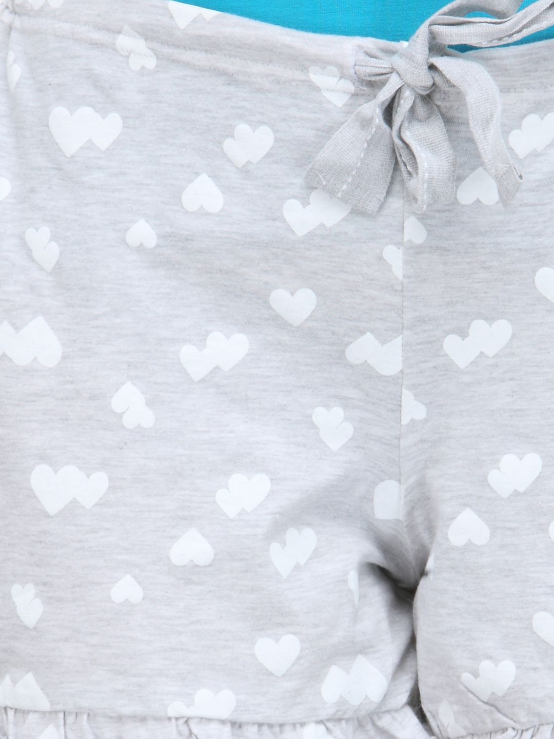 Kotty Grey & White Printed Lounge Shorts KTTSLEEPSHORTS52