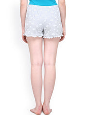 Kotty Grey & White Printed Lounge Shorts KTTSLEEPSHORTS52