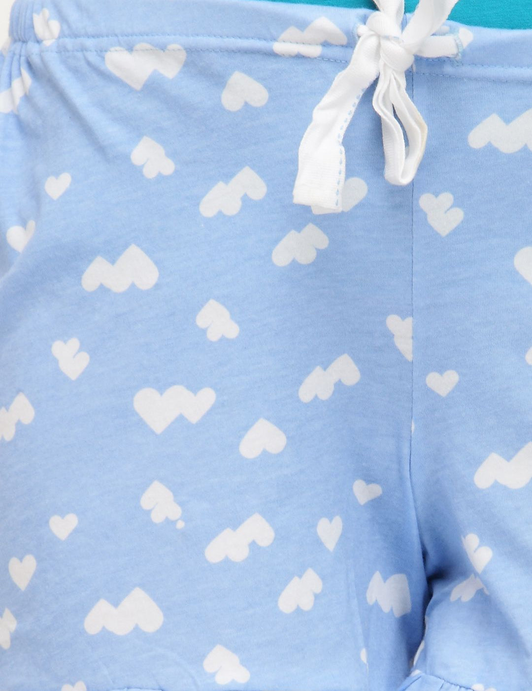 Kotty Blue & White Printed Lounge Shorts KTTSLEEPSHORTS53