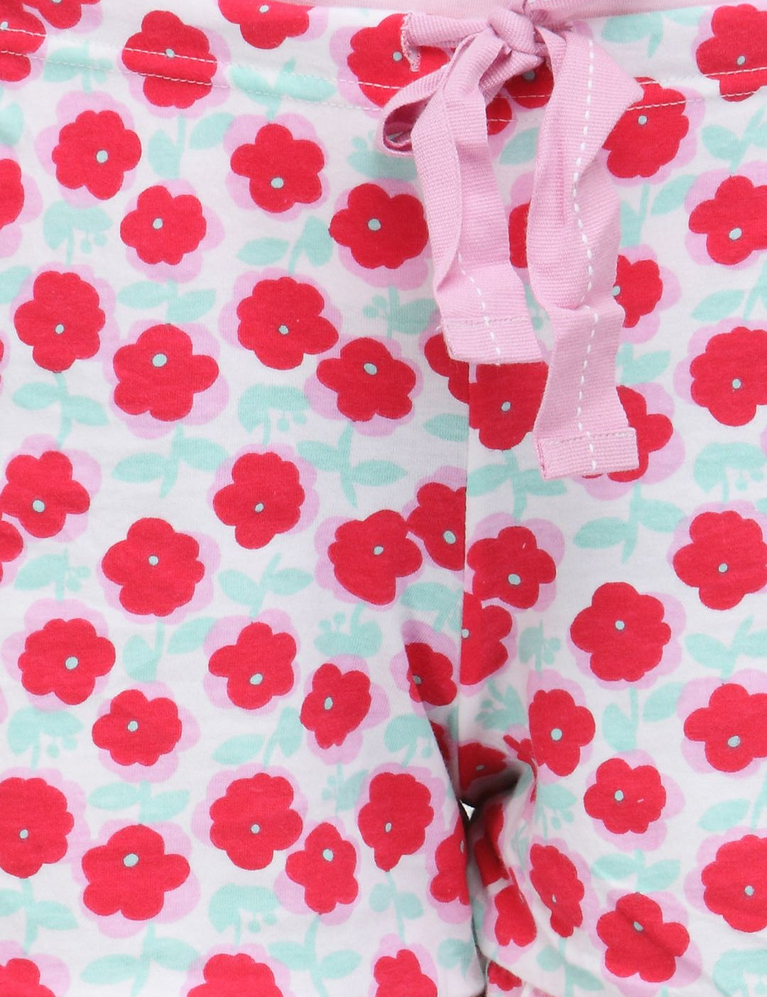 Kotty Red & White Floral Print Lounge Shorts KTTSLEEPSHORTS54