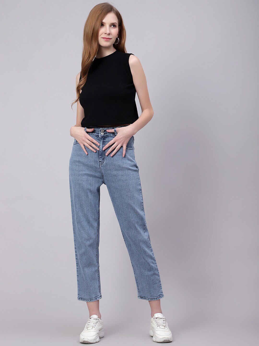 Kotty Women High-Rise Stretchable Cropped Jeans
