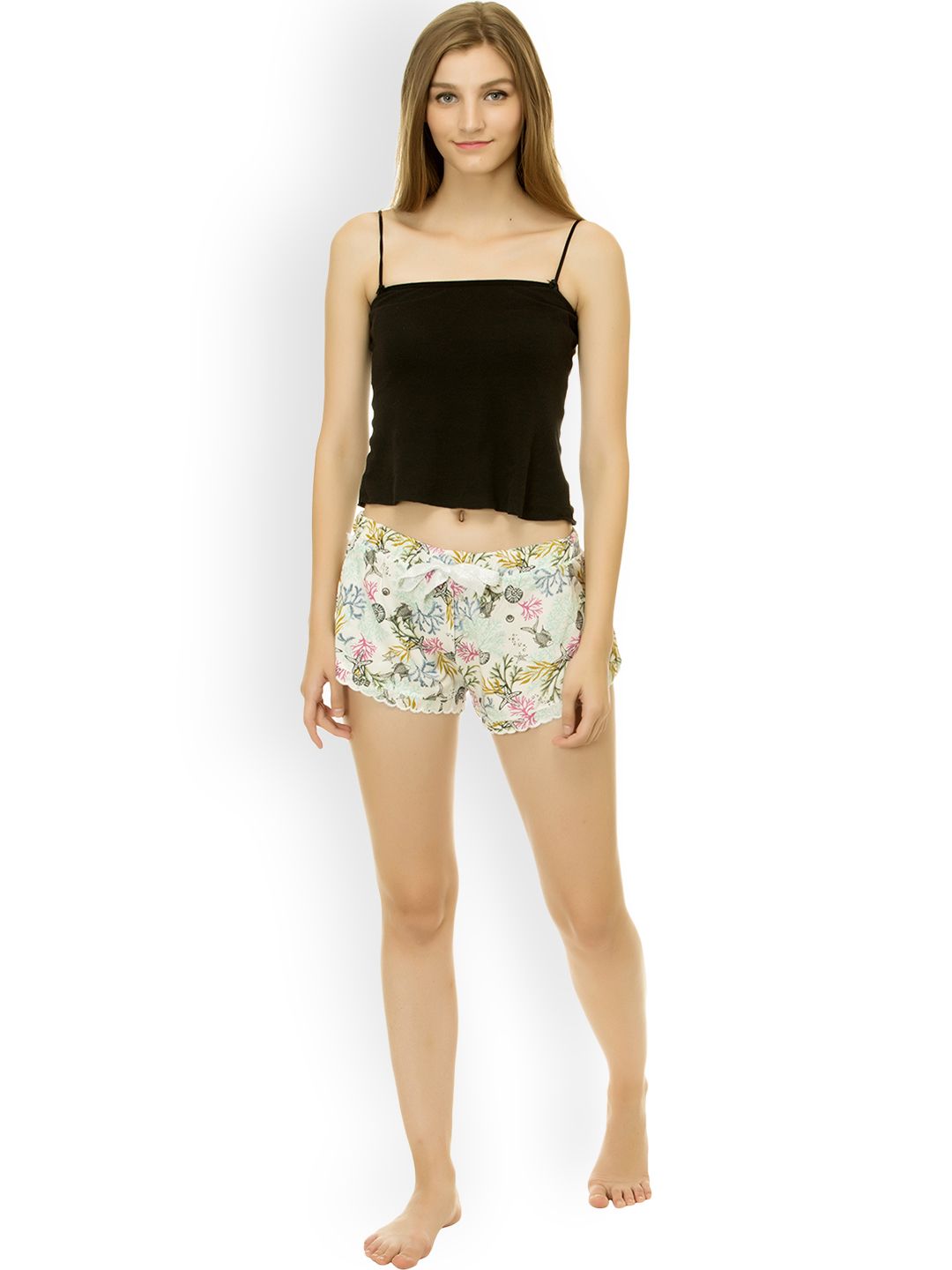 Kotty White & Pink Printed Sleep Shorts KTTSLEEPSHORTS125